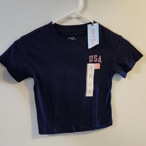 Cat & Jack Dark Blue USA Kids Tee